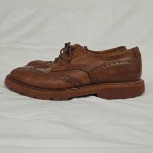 Brunello Cucinelli Cognac Leather Wing Tip Derby Oxfords 42